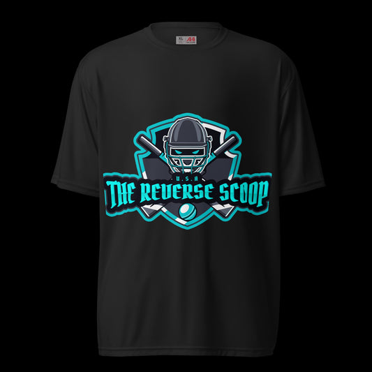 The Reverse Scoop Black performance crew neck t-shirt